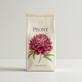 Peony — French Roast coffee bag with Redouté botanical illustration