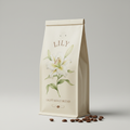 Lily — Light Roast Blend coffee bag with Redouté botanical illustration